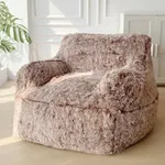 MAXYOYO Giant Bean Bag Chair, Faux Fur Stuffed Bean Bag Couch with Filler Large Living Room Bean Bag Chair for Adults, Big Lazy Sofa Accent Chair with Pocket Floor Chair for Gaming, Reading, Coffee