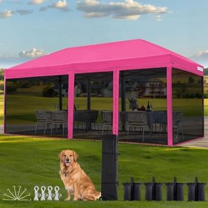 Quictent 10'x20' Pop up Screened Canopy Tent with Mosquito Netting, Portable Easy up Outdoor Screen House Shelter for Patio, Camping and Picnic, Includes Wheeled Carry Bag