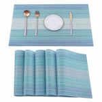 TIED RIBBONS Set of 6 PVC Placemats for Dining Table Kitchen Place Mats Washable Wipeable Non-Slip Heat Resistant Indoor Outdoor (Multi, 30 cm x 45 cm)