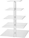 (5 Tier Square) - YestBuy 5 Tier Square Wedding Party Acrylic Cake Cupcake Tree Tower Maypole Display Stand 1 pc/Pack