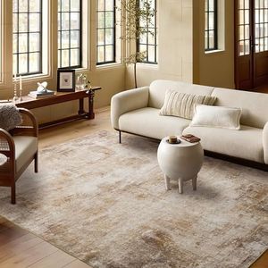 PONY DANCE Tappeto Camera da Letto Moderno Tappeto Pelo Corto Morbido Tappeto Lavabile in Lavatrice Tappeti Salotto Antiscivolo Tappeto Soggiorno Tappeto 160x230 cm, Taupe