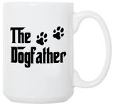 The Dog Father Novelty Coffee Mug - Funny Dad Gifts Idea for Dad, New Dad, Husband, Grandpa, Father in Law - Ceramic Mug Tea Cup 15oz