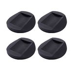 VooGenzek 4 PCS Furniture Caster Cups, Rubber Feet Protector Pads, Floor Protectors Bed Sofa Chair Leg Wheel Anti-Slip Pad, for All Floors Wheels of Furniture, Sofas and Bed, Black