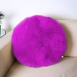 Wondershala Purple Fur Round Pillow faux fur cushion for chair pad or sofa cushion pillow or decoration cushion pillow