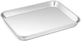 Joyair 9 Inch Toaster Oven Baking Pan, Professional Stainless Steel Small Bakeware Metal Tray for Roasting & Grilling, Bake Cookie/Bacon/Bread, Rust-Free & Non-Toxic, Dishwasher Safe & Easy Clean