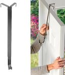 Haute Decor Adapt Adjustable Wreath Hanger, Top & Length Adjustable Version Brushed Nickel, Strong Over The Door Hook for Decorations