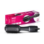 AGARO Hot Air Brush for Hair, Blow Dryer Brush, Volumizer & Styler, 360° Airflow Vent, Oval Barrel for Hair Volume, Charcoal Bristles, Ceramic Tourmaline Coating Brushing Head, 1200W, Black HV2179