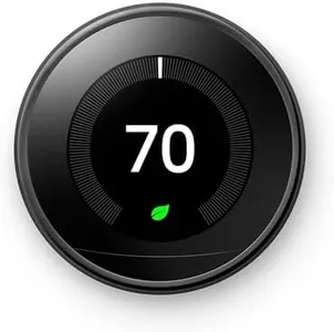 Google Nest Learning Thermostat - 3rd Gen (2015) - Programmable Smart Thermostat for Home - Works with Alexa - Mirror Black