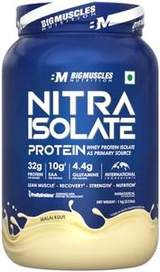 Bigmuscles Nutrition Nitra Isolate [1kg, Malai Kulfi] | 32g Protein | 10g EAA | Whey Protein with ProHydrolase Enzyme Tech. For Faster Absorption | Improved Strength, Faster Recovery & Muscle Building