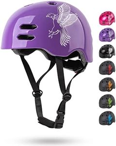Prometheus Casque de vélo pour Enfants 6 à 9 Ans garçons et Filles Taille S 53-55 cm avec Anneau Rotatif Casque de Sécurité pour Skateboard Roller Skating Scooter Protection - (Violet)