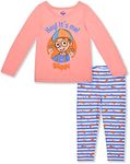 Blippi Girls Long Sleeve Shirt and Legging Pants Set for Toddlers and Big Kids, Pink/Blue, 2 Years