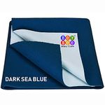 BeyBee Waterproof Quick Dry Sheet for Baby| Bed Pad Anti-Piling Fleece Extra Absorbent Washable Matress Protector| Baby Bed Protector Sheet for Toddler Children, Small Size, 50x70cm, Dark Sea Blue