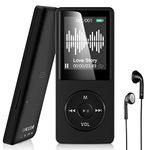 MP3 Player with Bluetooth and 32GB TF Card, Aigital HiFi Lossless Music Player with Built-in Speaker, FM Radio, Recording, E-Book, Video, Including Earphones, Supports Expanded Up to 128GB