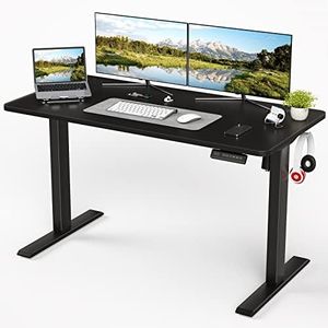 Sunon Electric Height Adjustable Standing Desk 120 X 60cm,Sit Stand Desk with Whole Board for Home Working,Black