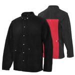 Leather Welding Safety Jacket - Heat & Flame-Resistant Heavy Duty Split Cowhide Leather Work Jacket, Black (Medium)