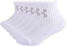 Under Armour boys Multi Pack Quarter Sock, White, 2-4T US