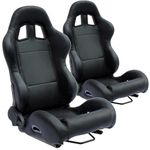 Performance World 274000 SportSeat2 Black PVC Vinyl Automotive Interior Racing Seats. Pair