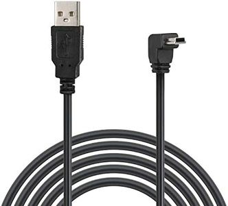 Wicked Chili MiniUSB Cavo Compatibile con Garmin Navi 1240, 1350T, 1390T(PRO), 350, 360, 610T, 650, 660TFM, Navi 670TFM | Cavo Dati Hi-Speed angolato per Sistema di Navigazione Garmin (1,8m) Nero