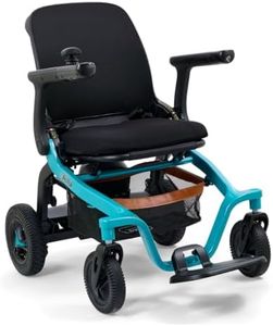 Golden Technologies Golden Ally Manual Folding Power Wheelchair - Memory Foam Seat - USB Port - Removable Lithium Battery - Smart Control Mobile App - Airline Approved - 56 lbs. Total (Teal)