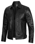 Mens Black Leather Jacket - Leather Biker Jackets For Mens | [1103536] Johnwck Black, 2XL