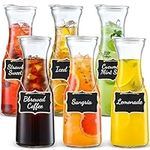 Set of 6 Glass Carafe with Lid, 1 L