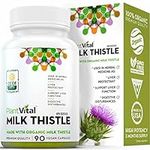 Plantvital Organic Milk Thistle Extract Capsules. 3 Month Supply Vegan. 80% Silymarin Flavonoids. Can protect, support liver function & digestive disturbances. Non-GMO