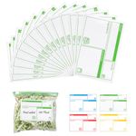 100pcs Labels for Freezer Bags Freezer Meal Labels with Instructions 3.2 X 5 inch Oil and Water Resistant Labels Food Labels for Freezer Storage for Leftovers in Fridge Freezer (Green)