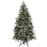 WeRChristmas Pre-Lit Edwardian Spruce Pre-Lit Multi-Function Christmas Tree, 1.5 m - 5 feet with 250-LED, Green