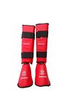 Goodwin Kai Approved Karate Shin Pad, Foot Protector (Red, Small)