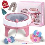 Knitting Machine, 48 Needles King Size Smart Weaving Loom Knitting Round Loom, Smart Knitting Board Rotating Double Knit Loom Machine, DIY Knitting Loom Machines Weaving Loom Kit for Adults Or Kids