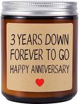 Scented Candle - 3 Years Anniversary Candle Gift for Couple, Happy 3rd Anniversary Present for Him, Her, Boyfriend, Girlfriend, Husband, Wife, Wedding