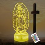 Catholic Gifts for Women, Virgin Mary 3D Illusion Lamp LED Night Light for Catholic Decor, Unique Religious Christian Believers Blessings Gift