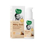 Mother Sparsh Milky Mineral Baby Sunscreen-50g | Ultra Light Sunscreen Lotion for Babies with SPF 30, Broad Spectrum UVA/UVB Protection | Sunscreen Baby Lotion With Milk Protein, Coconut Oil & Vit. E