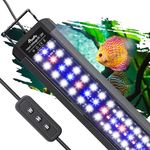 Pawfly LED Aquarium Light Fish Tank Light 24/7 Plant Full Spectrum Brilliant White Blue Red Lights with Day/Night Modes Small Brightness Extendable Aluminum Bar for 30 to 45 cm Aquarium