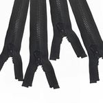 Leekayer 4PCS #5 32 Inch Zippers for Sewing Coats 81cm Separating Jacket Zipper Black Molded Plastic Zippers Bulk (32" 4pcs)