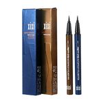 Vtrem 2 Pack Eyeliner Pencil Waterproof Liquid Eyeliner Slim Eye Liner Pen Makeup Tools Quick Dry Smudge Proof Long Lasting All Day for All Eye Shapes, Navy Blue/Light Brown