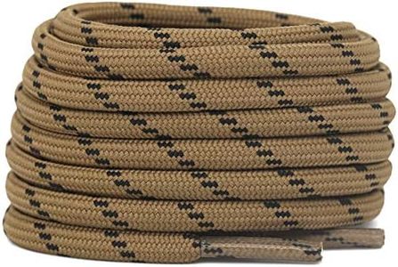 DELELE 2 Pair Thick Round Climbing Shoelaces Hiking Shoe Laces Boot Laces, De02-16 Light Brown Black Dots, 61.02"Inch (155CM)