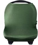 Yoofoss Nursing Cover Breastfeeding Scarf - Baby Car Seat Covers, Infant Stroller Cover, Strechy Carseat Canopy for Boys and Girls (Dark Green)