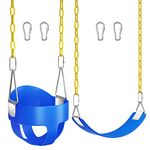 Toddler Swing Set, AGPTEK Toddler Swing Heavy Duty Bucket Swing with Adjustable Rope, Swing Seat Cushion Accessories with Snap Hooks for Outdoors, Playground, Jungle & Gym(Blue)