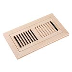 Homewell Maple Wood Floor Register, Flush Mount Vent with Damper, 4x10 Inch, Unfinished