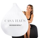 Casa Haus Premium Virgin Grade Thermocol Balls Refill for Pillows, Sofa, Bean Bags, Soft Toys & Beans for Bean Bag Refill 1 Kg (White)