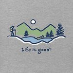 Life is Good Men Standard Hiker Recreational Cotton Tee Crewneck Short Sleeve Graphic T-Shirt, Hike Vista, Heather Gray, XL