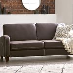 Julian Bowen 3 Seater Sofa, Brown Faux Leather, One Size