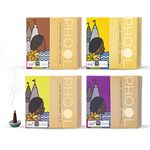 PHOOL LUXURY INCENSE Natural Incense Cones (Bundle Pack Of 4) I Special Pack Classic Fragrances - Jasmine, Patchouli, Tulsi, Vetiver I 100% Organic Dhoop Cones I Charcoal & Chemical Free