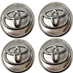 One Ton Corolla Altis Alloy Wheel Chrome Centre Cap Press Type Fitting for Tyres (Pack of 4)