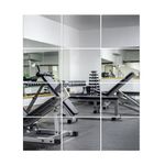 JAMBALAY Home Gym Mirrors for Gym, 12Pcs 12"×12" Glass Full Length Wall Mirror Tiles, Frameless Full Body Wall Mirrors for Bedroom, Living Room, Over The Door, Self Adhesive