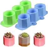 2 Pieces Flower Pot Silicone Molds Succulent Plants Planter Pot Mould Concrete Cement Plaster Moulds, Ice Shot Glass Molds DIY Craft Tea Light Candle Holder Mold (Random Color)