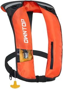Owntop Automatic Inflatable Swim Vest Adults, Highly Visible Manual Swim Jacket with 24g CO2 Cartridge, Low Profile for Kayak, Fishing, Paddle Sports, Orange