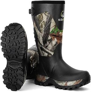 Kalkal Snake Boots for Men, Hunting Boots Waterproof Insulated Outdoor Rubber Boots, with 5mm Neoprene Anti-slip Snake Boots for Hunting Working Farming Gardening Fishing (CamoBlack,Size12)
