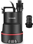 Tenzzola Sump Pump, 1/4 HP 2000GPH 